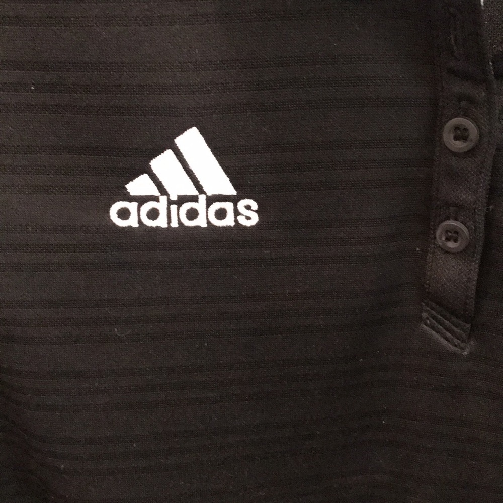 Adidas Black Polo Shirt Womens Size Large Climate Breathable Short Sleeves - Picture 2 of 7